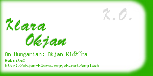 klara okjan business card